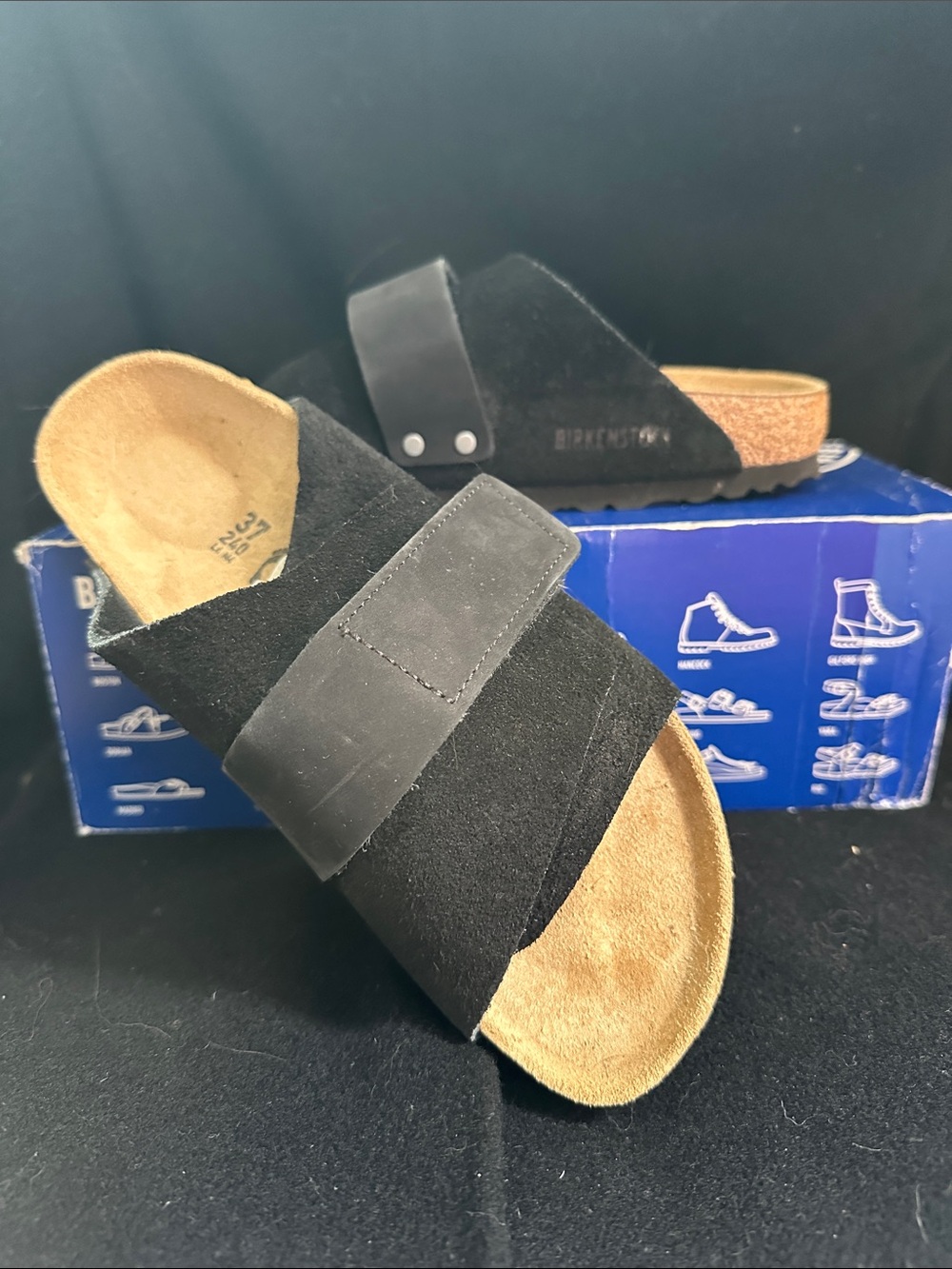 Birkenstock Black suede Kyoto Sandals